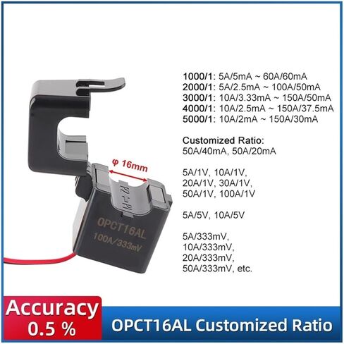 Frequency Split Core Current Transformer OPCT16ATL 5A 333mV 50A 200mV 120A 333mV 100A 1V Clamp on Current Transformer(120A - 0.33V) in Saudi Arabia