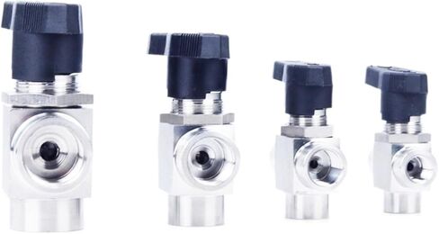 2Pcs Tee 3 Way Female Thread 304 Stainless Steel Adjustable Flow Control Shut Off Ball Valve Water(1/8") in Kuwait