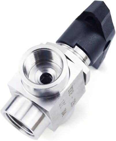 2Pcs Tee 3 Way Female Thread 304 Stainless Steel Adjustable Flow Control Shut Off Ball Valve Water(1/8") in Kuwait