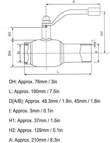 Q61F-25C-DN40 G1/4in Single Thread Welding Ball Valve Integral Welded Anti-Corrosion Connector in Kuwait