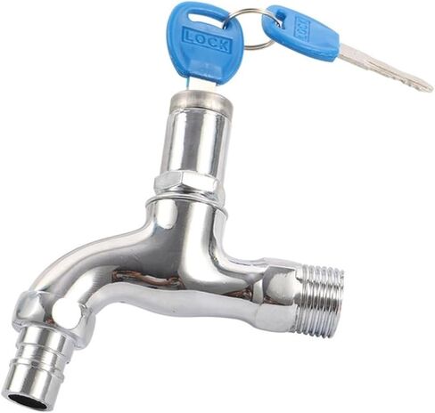 Anti-Theft 1/2" Thread Outdoor Sink with Lock Key Household Outdoor Washing Machine Alloy Water Tap Lockable in Kuwait