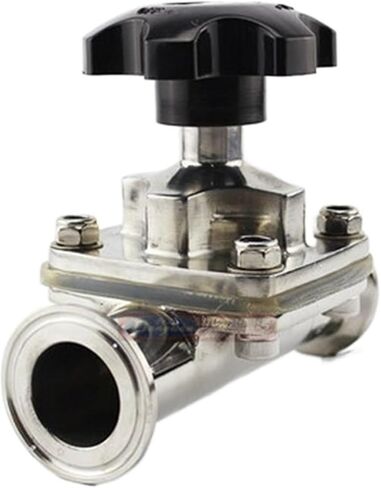 1-1/2 بوصة أنبوب OD 38 مم من الفولاذ المقاوم للصدأ 316L ثلاثي المشبك 1.5 بوصة OD 50.5 مم صمام الحجاب الحاجز سيليكون منتج ألبان البيرة (مقبض أسود) in Kuwait