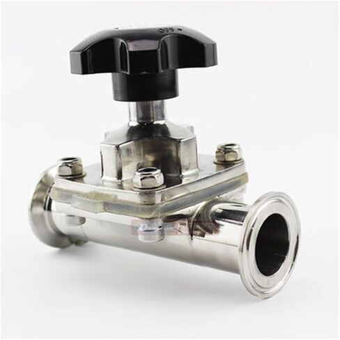 1-1/2 بوصة أنبوب OD 38 مم من الفولاذ المقاوم للصدأ 316L ثلاثي المشبك 1.5 بوصة OD 50.5 مم صمام الحجاب الحاجز سيليكون منتج ألبان البيرة (مقبض أسود) in Kuwait