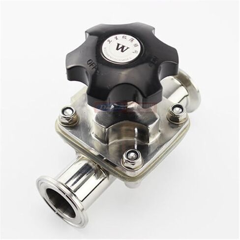 1-1/2 بوصة أنبوب OD 38 مم من الفولاذ المقاوم للصدأ 316L ثلاثي المشبك 1.5 بوصة OD 50.5 مم صمام الحجاب الحاجز سيليكون منتج ألبان البيرة (مقبض أسود) in Kuwait