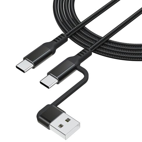 كابل ميكروفون Saipomor بطول 10 أقدام USB-C إلى USB-A وUSB-C 2 في 1 - متوافق مع Logitech G Yeti GX، Fifine AmpliGame A6، HyperX QuadCast S، SoloCast، TONOR TC30 - سلك ميكروفون أسود in Saudi Arabia