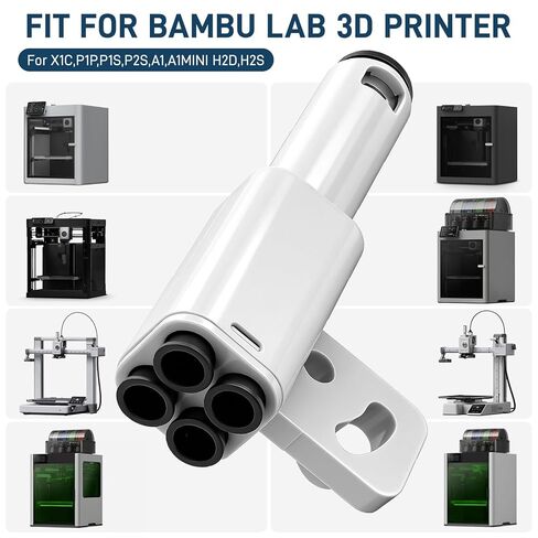 Upgrade ABS 4-in-1 PTFE Adapter Replacement for Bambu lab X1C/X1/X1E/P1P/P1S/ 3D Printer,Filament Bowden Tube Expansion Port, AMS Connect 4 Feeding Modules for Bambu lab X1/P1 Series in Saudi Arabia