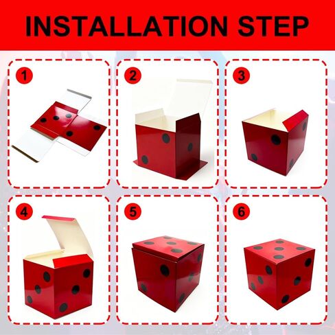 6 PCS Large Dice Favor Boxes 11 in Jumbo Casino Theme Party Decoration Giant Cardboard Dice Boxes for Centerpieces Game Night Prom Birthday Homies Party Las Vegas Themed Party(Multicolor) in Saudi Arabia