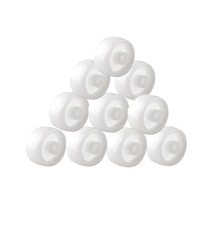 (Pack of 10) 1.25 Inch Single Wheel Light White Pp Plastic Small Diameter 30mm Smooth Sheet Folding Bed Pulley 10 in Saudi Arabia