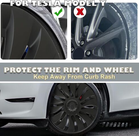 Wheel Covers for Tesla Model Y Accessories 2024 19 Inch 4 Pcs Rim Protector Wheel Cover Replacement Compatible with Tesla Y 2024 2023 2022 2021, NOT for Model Y Juniper 2026 in Kuwait