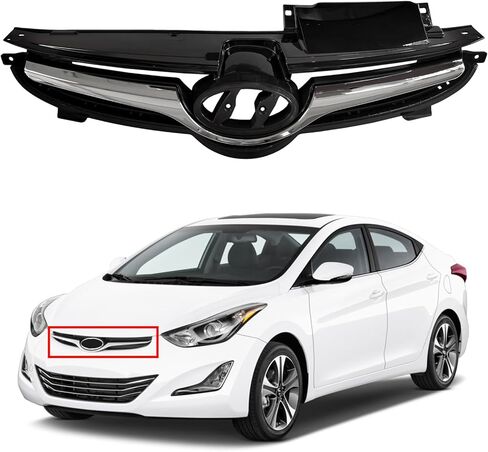 PartsFlow Front Bumper Grille Chrome Grill Assembly For 2015 2016 2017 Hyundai Sonata HY1200174 in Saudi Arabia