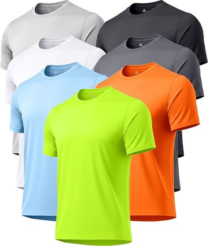 ZITY 7 Pack T-Shirts for Men UPF 50+ Athletic Workout Tee Shirt Sun Protection Fast Dry Moisture Wicking Rashguard Swim Shirt in Saudi Arabia