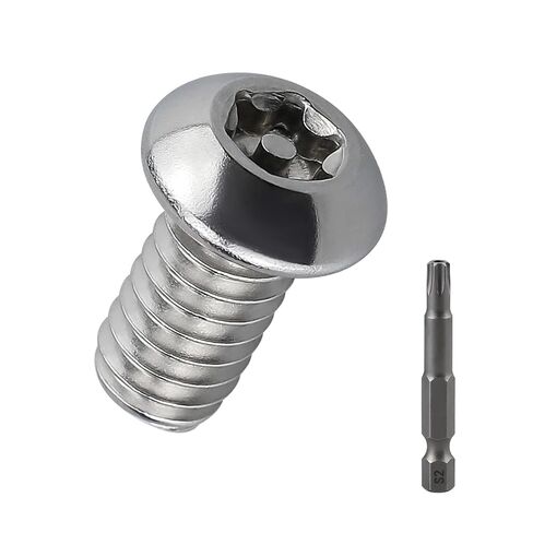 1/4-20 x 3/4" Button Torx Head Machine Screws (25 pcs), 18-8 (304) Stainless Steel Tamper Resistant License Plates Screws, Black Coated, Fayeploo (with Bit) in Saudi Arabia