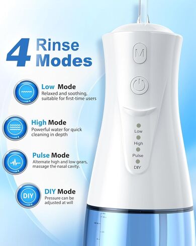 Electric Neti Pot Nasal Irrigation System – 300ml Cordless Sinus Rinse Machine for Adults & Kids, Nose Wash Bottle with 3 Tips for Nasal Care(Royal Blue) in Kuwait