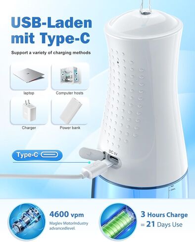 Electric Neti Pot Nasal Irrigation System – 300ml Cordless Sinus Rinse Machine for Adults & Kids, Nose Wash Bottle with 3 Tips for Nasal Care(Royal Blue) in Kuwait