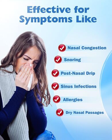 Electric Neti Pot Nasal Irrigation System – 300ml Cordless Sinus Rinse Machine for Adults & Kids, Nose Wash Bottle with 3 Tips for Nasal Care(Royal Blue) in Kuwait