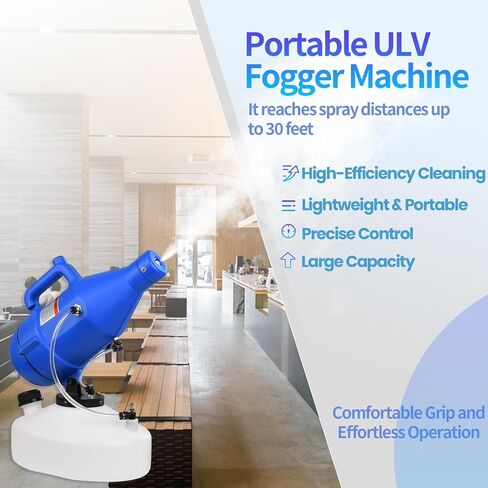 4.5L Portable ULV Fogger Machine with Adjustable Spray & 30ft Range, Handheld Cold Mist Disinfectant Sprayer, Lightweight Design for Hotels, Schools, Yards HESM-01 in Saudi Arabia