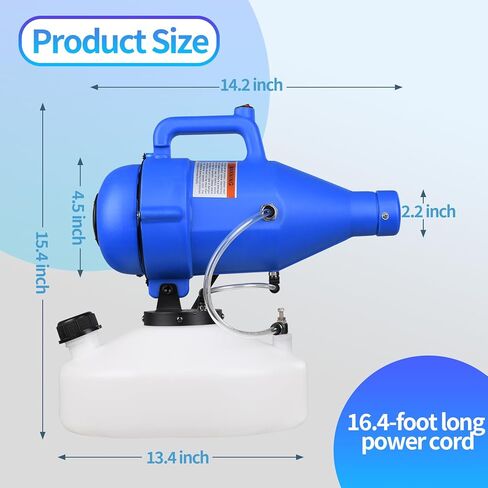 4.5L Portable ULV Fogger Machine with Adjustable Spray & 30ft Range, Handheld Cold Mist Disinfectant Sprayer, Lightweight Design for Hotels, Schools, Yards HESM-01 in Saudi Arabia
