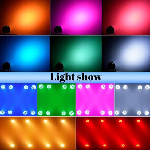 MINEJIE 18X18W DJ Light LED أضواء المسرح مع جهاز التحكم عن بعد، 12 لونًا يمكن إضاءة DMX512 صوت نشط، مادة الألومنيوم، تأثير ستروب وغسل لنادي حفلات الزفاف in Kuwait