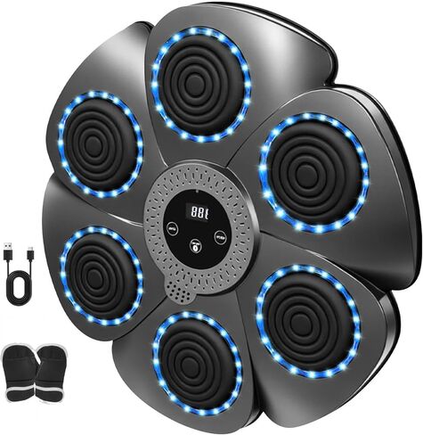 2026 Music Boxing Machine,Bluetooth Smart Traineing Machine with Boxing Gloves,Suitable for Adults and Kids Interactive Boxing Target Wall Mounted,Boxing Equipment for Homes, Offices, and Gyms in Saudi Arabia