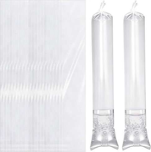 Poster Sleeves 4 x 40 Inch, 100 Pack Long Plastic Sleeves Clear Narrow Poster Poly Bags, Waterproof Flat Open Blueprints Tube for Posters, Maps, Prints, Banners in Saudi Arabia