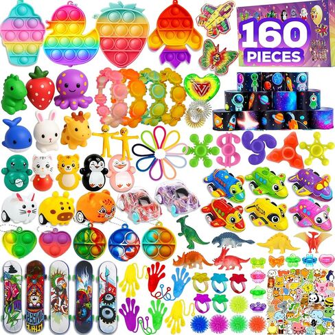 62 Pack Fidget Toys Set, Sensory Party Favors Gifts for Kids Adults Stress Relief Stocking Stuffers Pop It Autism Autistic Bulk Boys Girls Goodie Bags Treasure Box Classroom Prizes in Kuwait