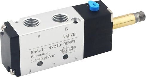 صمام الملف اللولبي 4V210-08 DC12V سلسلة ملف واحد يعمل بالكهرباء 5 طرق 2 موضع 1/4 بوصة NPT نوع التوصيل سلك مخرج in Kuwait