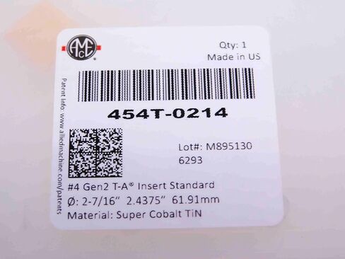 1pc AMEC 454T-0214 2 7/16 O.D. Series #4 TiN Cobalt Spade Drill Insert 2.4375 - NS1448BU5 in Saudi Arabia