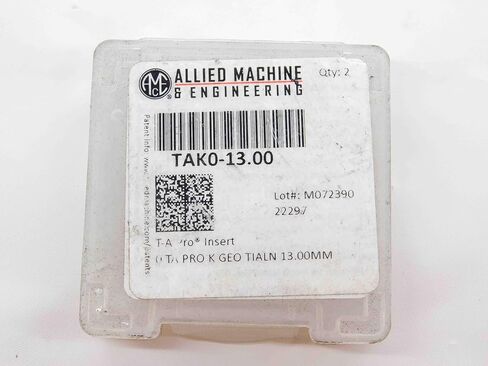 1pc Allied TAK0-13.00 Series #0 T-A PRO TiAlN Carbide Spade Drill Insert 13mm - DM3645CP4 in Saudi Arabia