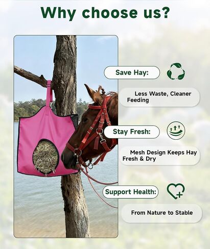 Hay Feeder for Goats and Horses - Slow Feed Design, Heavy Duty Hanging Hay Bag for Barn, Trailer & Paddock, Easy to Hang & Clean(1pcs, Blue) in Kuwait