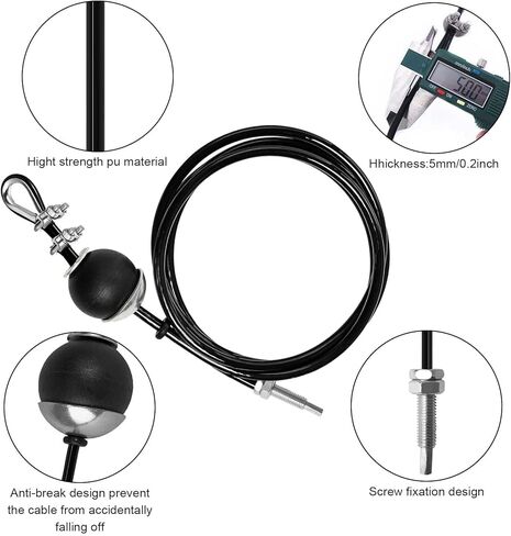 LFJ استبدال كابل الصالة الرياضية اللياقة البدنية بكرة كابل أسلاك الفولاذ حبل لآلة الكابلات الرئيسية الصالة الرياضية رفع الأثقال نظام بكرة (أسود قابل للتعديل مع نهاية المسمار، 137) in Kuwait