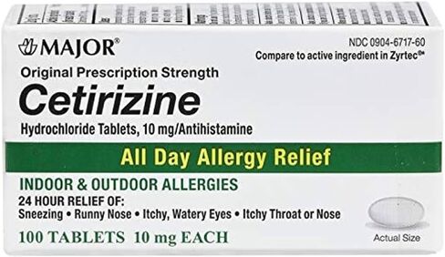 MAJOR All Day Allergy 24HR TAB CETIRIZINE HCL-10 MG أبيض 100 قرص UPC 309045852606 in Saudi Arabia
