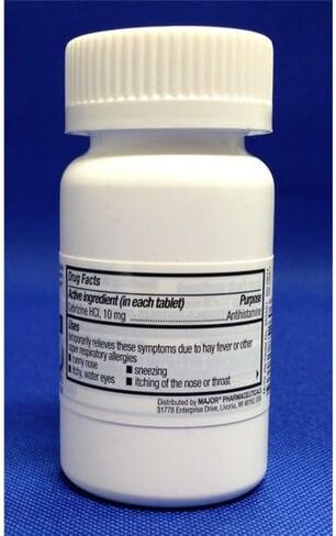 MAJOR All Day Allergy 24HR TAB CETIRIZINE HCL-10 MG أبيض 100 قرص UPC 309045852606 in Saudi Arabia