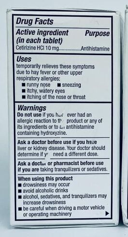 MAJOR All Day Allergy 24HR TAB CETIRIZINE HCL-10 MG أبيض 100 قرص UPC 309045852606 in Saudi Arabia