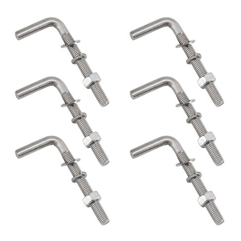 (6 قطع) M8x60mm L على شكل مجموعات مسامير ملولبة 304 الفولاذ المقاوم للصدأ مؤسسة مرساة البراغي مسامير مربعة السنانير للتعليق in Saudi Arabia