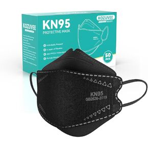 KN95 Face Masks Black for Adults, Individually Wrapped, Breathable Disposable KN95 Mask with Elastic Ear Loop in Saudi Arabia