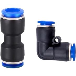 Pneumatic Component PU8 Straight-through PV10 Right-angle Elbow Gas Pipe Joint Quick Insertion Butt Blue Plastic PG6-4 2Pcs(Bluehatpv-4) in Kuwait