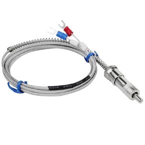 1~10m Bayonet M8 M12 K PT100 Type Compression Spring Shielded Wire Thermocouple Temperature Sensor 1Pcs(M8 K Type 1m) in Kuwait
