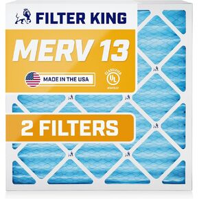 فلتر هواء Filter King 16x25x4 (MERV 11) (عبوة من قطعتين) فلاتر فرن تيار متردد للتحكم في الغبار والحساسية، صنع في الولايات المتحدة الأمريكية، HVAC، مطوي، إلكتروستاتيكي (الحجم الفعلي: 15.5 × 24.5 × 3.75) in Kuwait