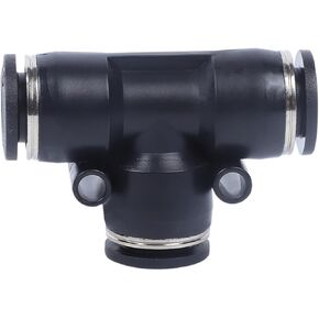 أنبوب هوائي أسود مشترك بقطر متغير T-tee PEG المقابس السريعة PE4/6/8/10/12/14/16 2 قطعة (BlackPEG8-4) in Kuwait