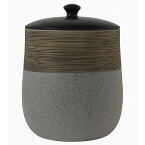 Black Luxury Stone Bathroom Trash Can with Lid 5L | 7" x 10" | Modern Ceramic Trash Can | Decorative Waste Basket for Bathroom, Bedroom, Kitchen, Hotels or Living Room Decor | Luxe Restroom Decor in Saudi Arabia