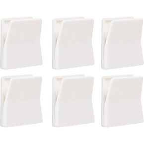 6 قطع مشابك كبيرة ذاتية اللصق، شماعة نسيج، مشابك نسيج حائط، حامل مناشف لاصق بدون حفر، مشبك منشفة للحمام والمطبخ والمنزل والمكتب والفندق، أبيض in Kuwait