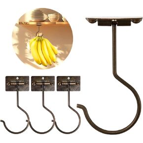 1Pcs White Self-Adhesive Banana Hook, Grape Hook, Kitchen Fruit Hooks, Banana Hanger, Keep Bananas Fresh Under The Cabinet, with Magnetic Absorption Storage Perfect Design in Saudi Arabia