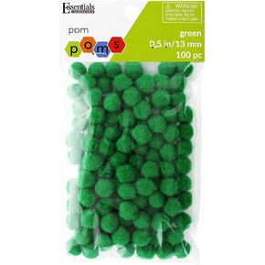 لعبة Essentials من Leisure Arts Pom Poms، عيد الميلاد قزحي الألوان -1/2 بوصة، 72 قطعة في كل عبوة in Kuwait