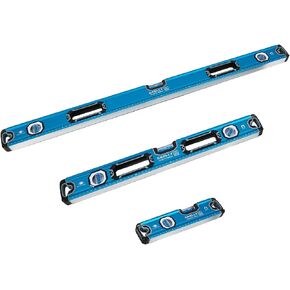 3-Piece Spirit Level Set (12", 24", 40"), Level Set with Magnetic Torpedo, 45°/90°/180°Bubbles Measuring, Aluminium Alloy Levels, Open Top View Design in Kuwait