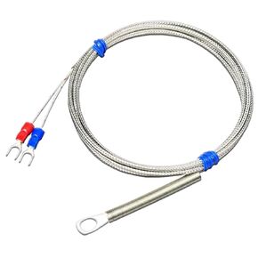 K Patch Type Thermocouple Hole 6mm Thermal Resistance Gasket Temperature Sensor Stainless Steel 1Pcs(K Type 1M) in Kuwait