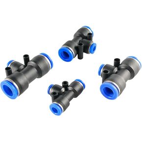 هوائي القصبة الهوائية موصل سريع على شكل حرف T ثلاثي القطر المتغير البلاستيك PEG6-4/8-6/10-8/12-10 1 قطعة (PEG16-6-16) in Kuwait