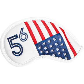 Golf Iron Wedge Head Covers 52° 54° 56° 60° 1 or 4 Pack, Synthetic Leather Clover USA Flag Design Club Head Protection, Universal Headcover Fit Iron Clubs for Men Women in Kuwait