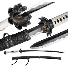 Sekiro Shadows Die Twice Cosplay Real Japanese Samurai Katana Sword- Hand-Forged, Sharp High-Carbon Steel Blade, Full Tang, Black Finish in Saudi Arabia