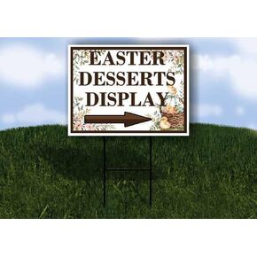 عرض حلويات عيد الفصح، سلة بيض عيد الفصح، ربيع عتيق، أسهم بنية اللون، إطار مزدوج الجوانب، مقاس 23 × 23 بوصة. in Kuwait