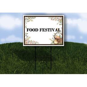 Food Festival Easter Spring Vintage Chicks Eggs Basket Brown Up Arrows A-Frame Single Sided 23x23 in. sign in Kuwait